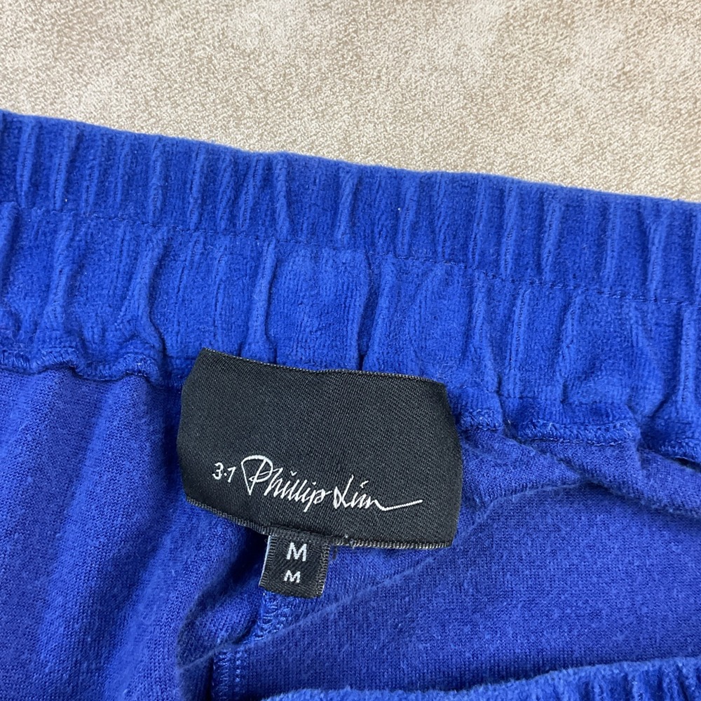 3.1 Phillip Lim Joggers Side Stripe Tapered Sweatpants Velvet Velour Retro Sz‎ M - Picture 2 of 11